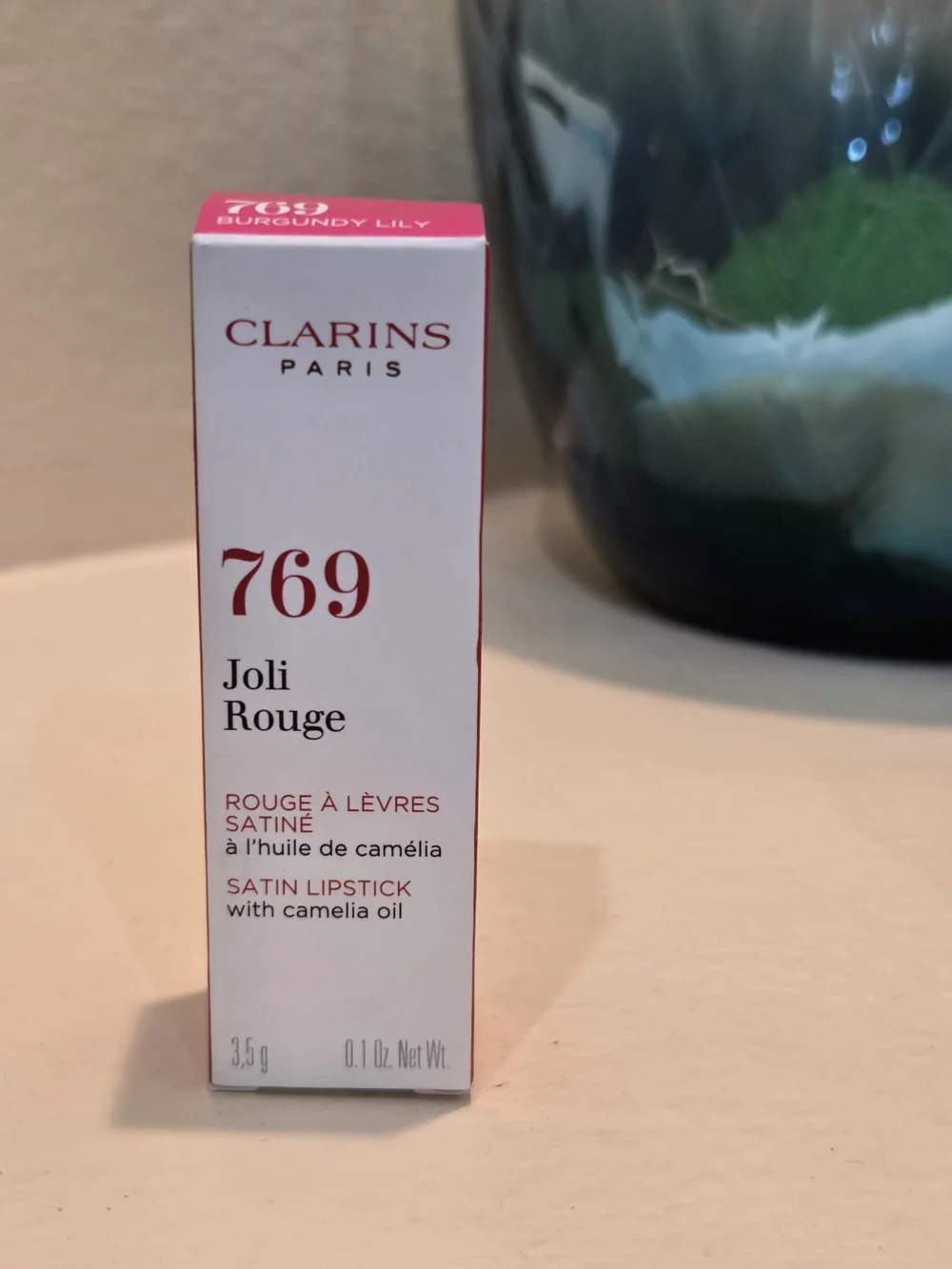 Clarins Joli Rouge Satin Lipstick 769 Burgundy Lily 3.5g Full Size New in Box